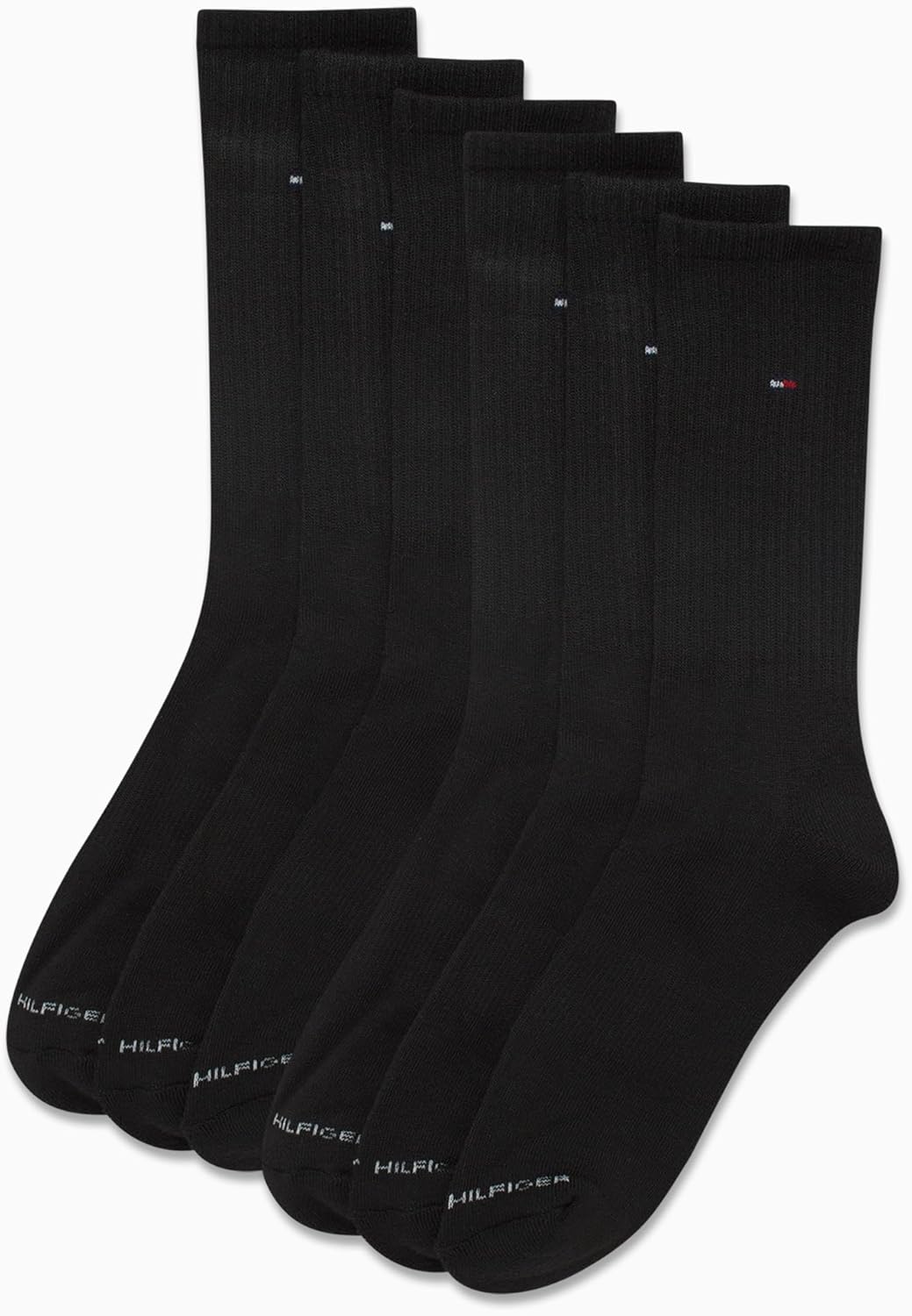 Мужские носки Tommy Hilfiger Crew Socks - 6 пар носков Performance Cushion Comfort Crew Socks - дышащие спортивные носки для мужчин (7-12), Black — фото 3