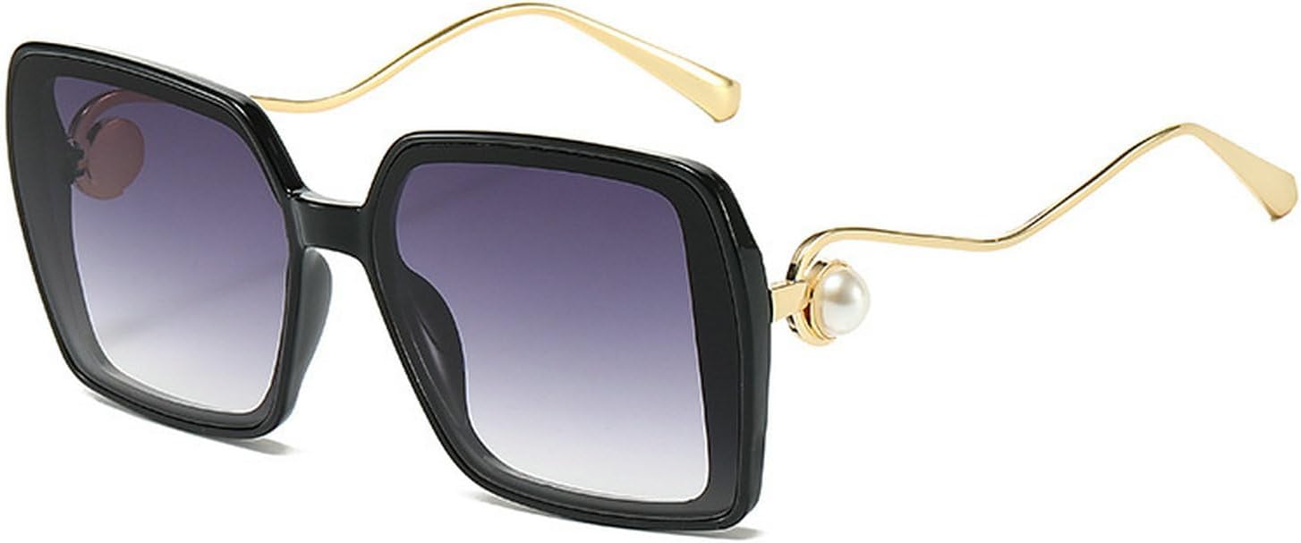 

Laureles Модные солнцезащитные очки большого размера прямоугольной формы с жемчужным блеском для женщин, винтажные солнцезащитные очки квадратной формы цвета шампанского для мужчин, C1