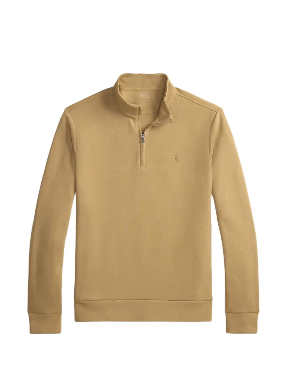 Вязаный свитер на молнии с вышитым логотипом Polo Ralph Lauren, бежевый