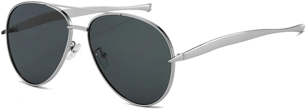 

Ретро металлические солнцезащитные очки с двойной перемычкой для женщин, модные панк-очки для мужчин, темно-зеленые, с защитой от УФ-излучения UV400 VRTRFFTR, Silver Grey