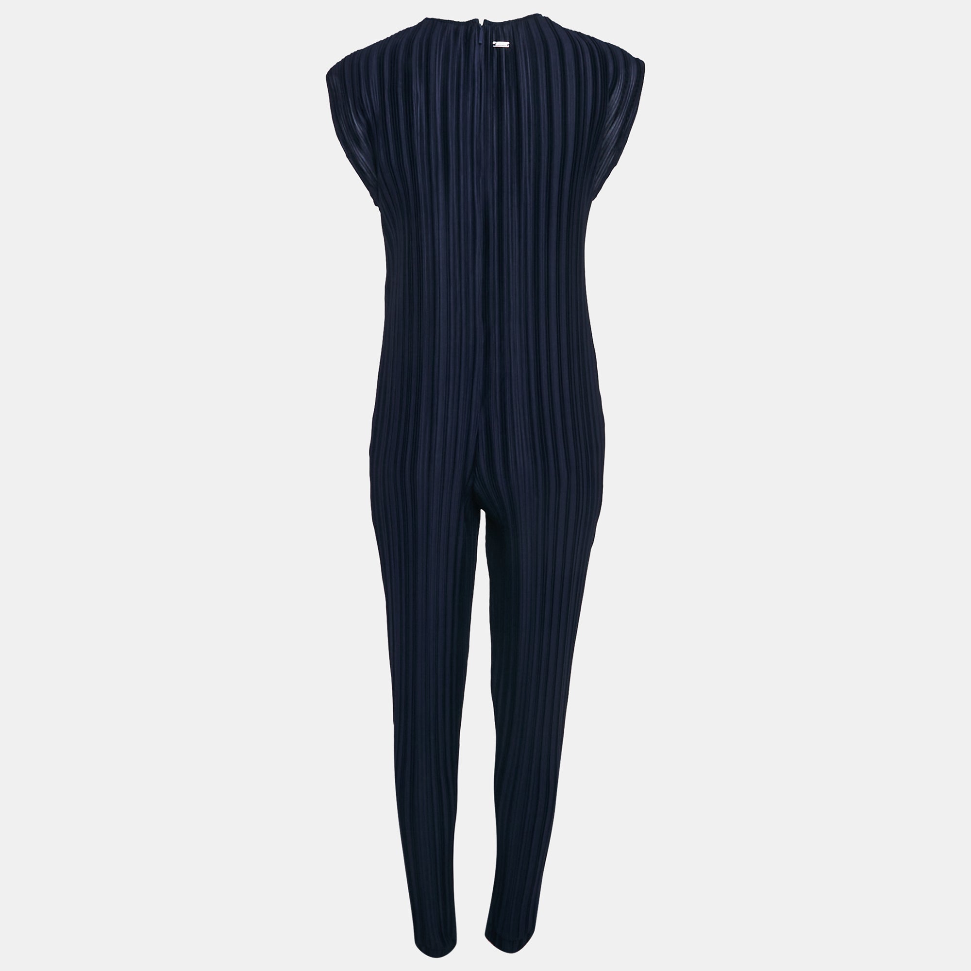 

Комбинезон без рукавов из плиссированной ткани темно-синего цвета от Armani Exchange