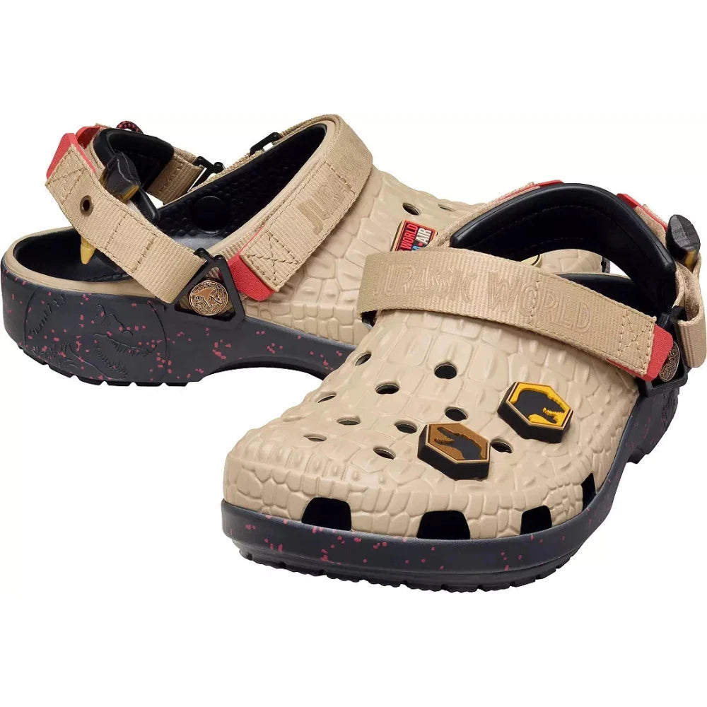 

Мужские сабо Crocs Jurassic World 211207-90H, бежевые, с ремешком на пятке, повседневные туфли JAX429