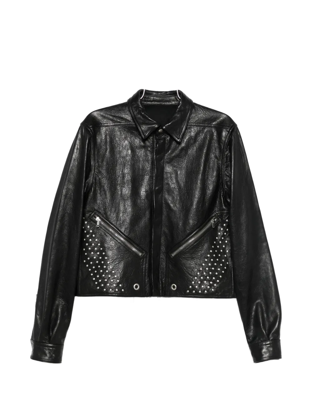 

Кожаная куртка с заклепками и пуговицами Rick Owens, черный