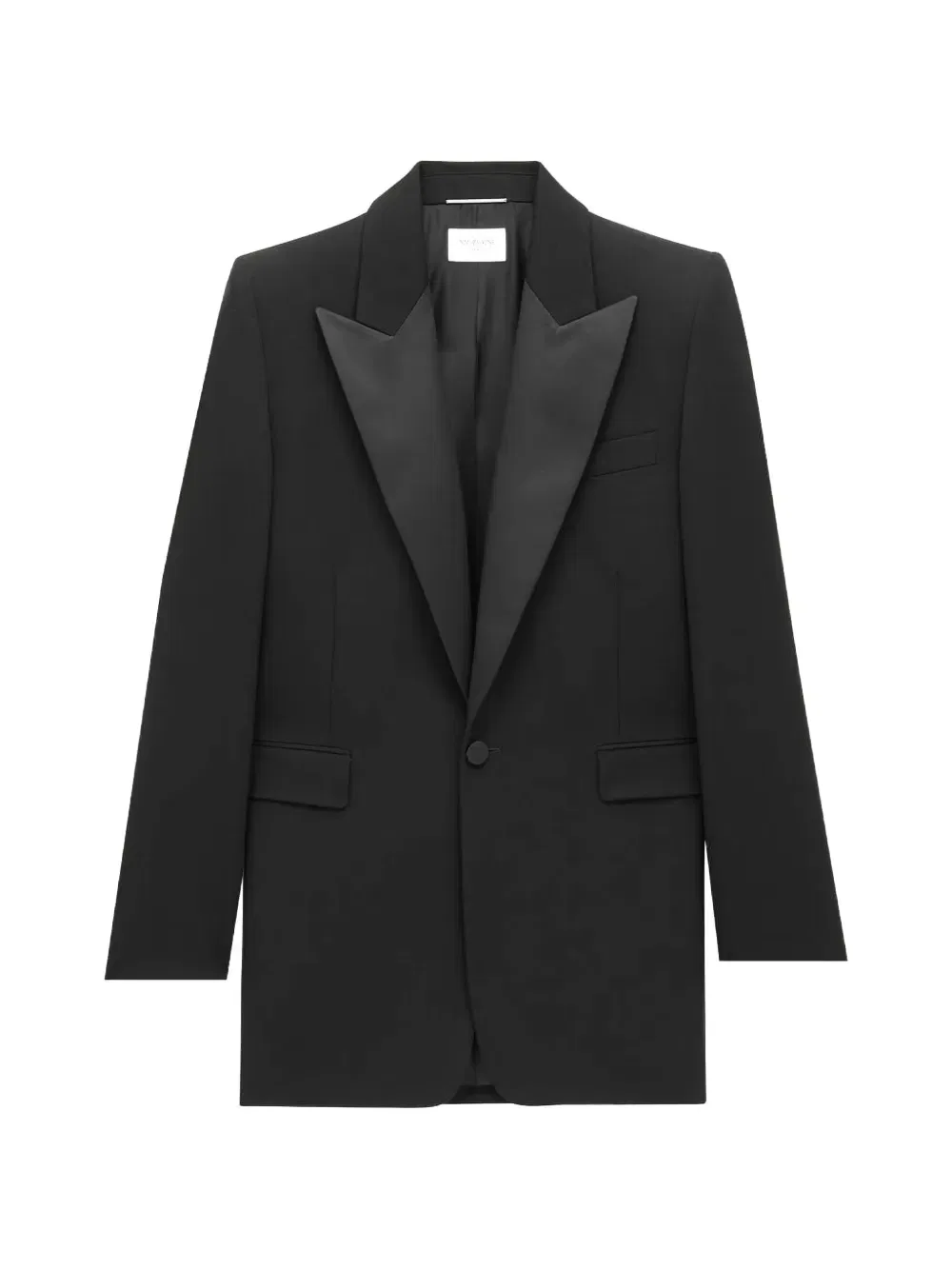 Шерстяной жакет с шалевым воротником Saint Laurent, черный