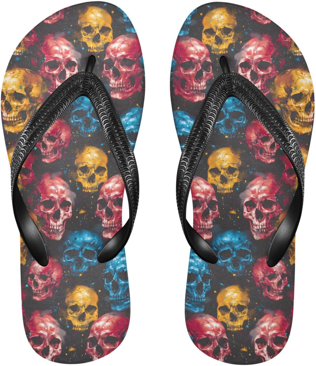 

Женские и мужские шлепанцы с готическим черепом и цветами, женские тапочки, мужские сандалии, шлепанцы для душа, летние нескользящие шлепанцы для плавания, пляжа и ванной Mnsruu, Skull A8609
