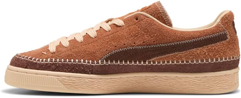 Мужские замшевые мокасины PUMA с шнуровкой, повседневные кроссовки - коричневые — фото 3