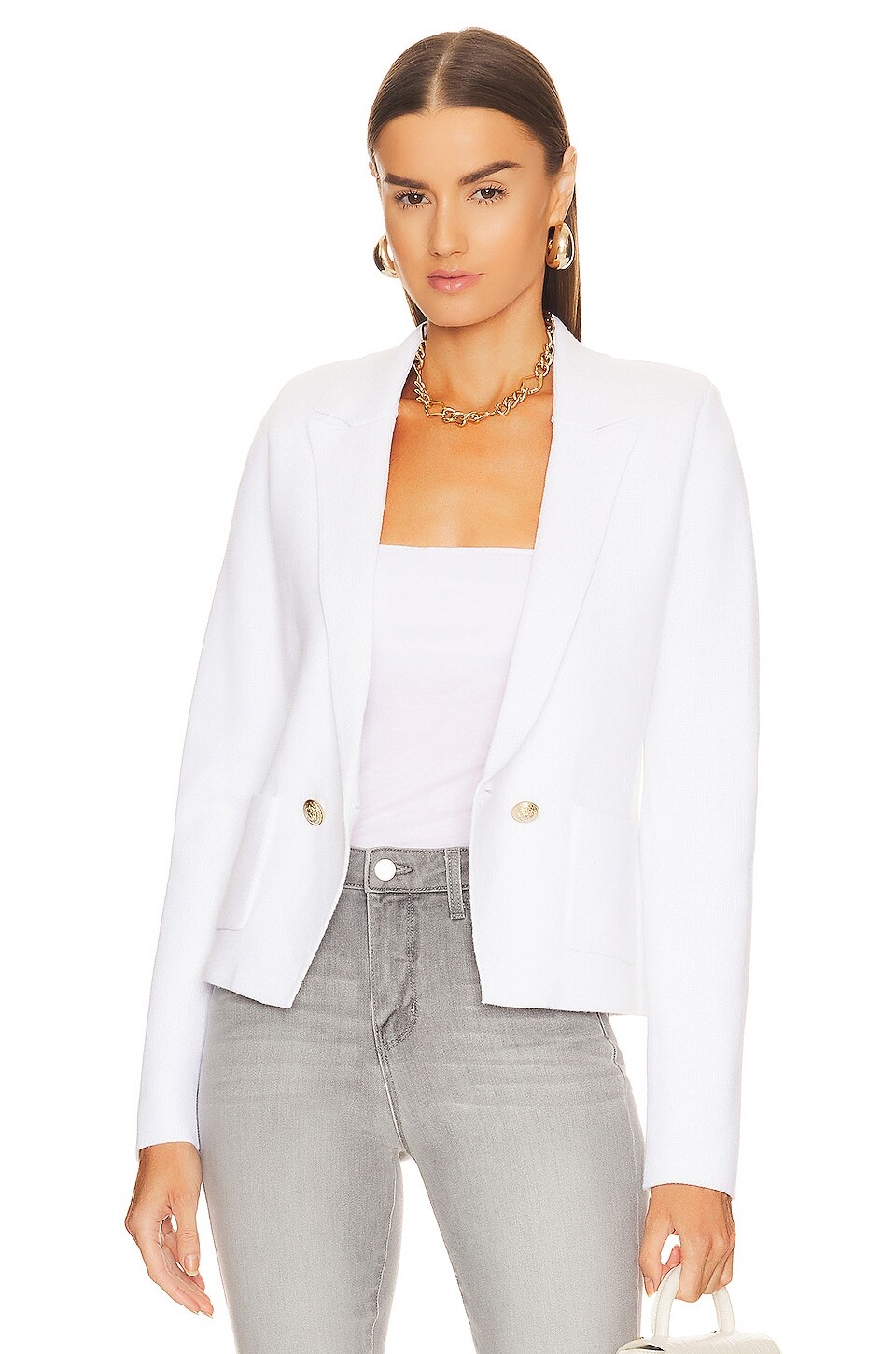 

Блейзер L'AGENCE Sofia Knit, белый
