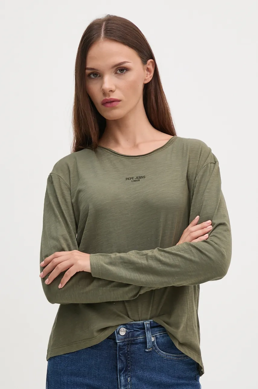 

FLOREN хлопковый топ с длинными рукавами Pepe Jeans, зеленый