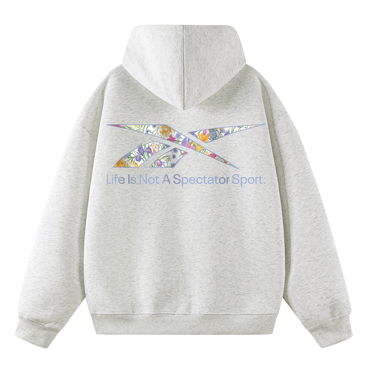 

Толстовка Unisex Hooded Moderate Heavyweight Reebok, белый heather серый[fleece-lined]