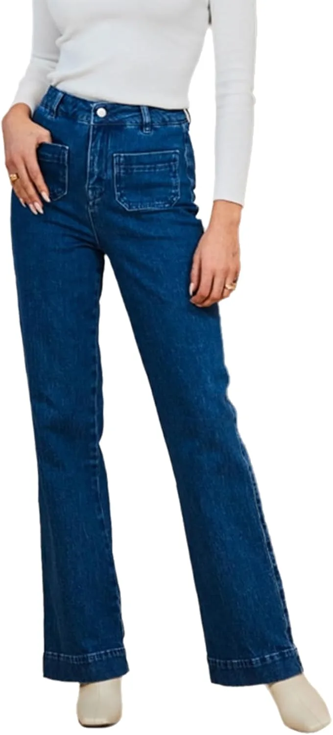 

Женские джинсы Mid Rise Stretchy Straight Leg YADMISU