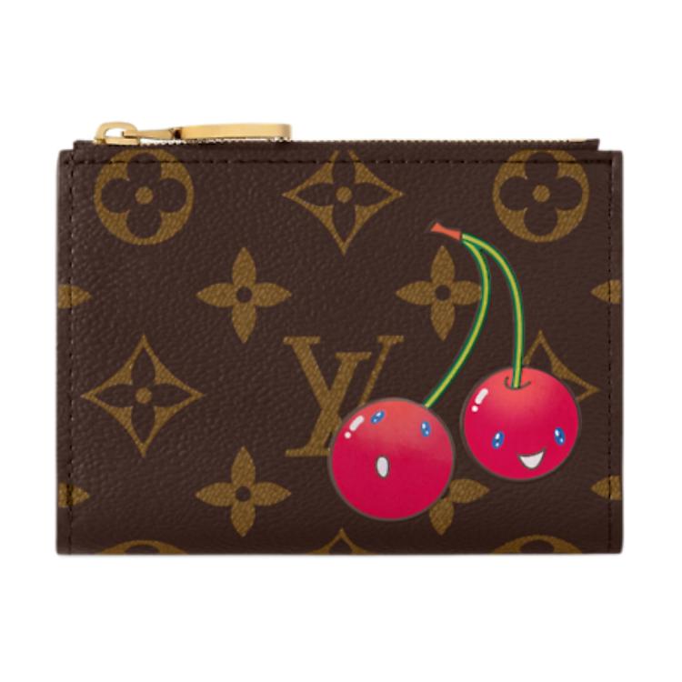 

LOUIS VUITTON Кожаный кошелек Такаси Мураками с коричневым монограммным принтом