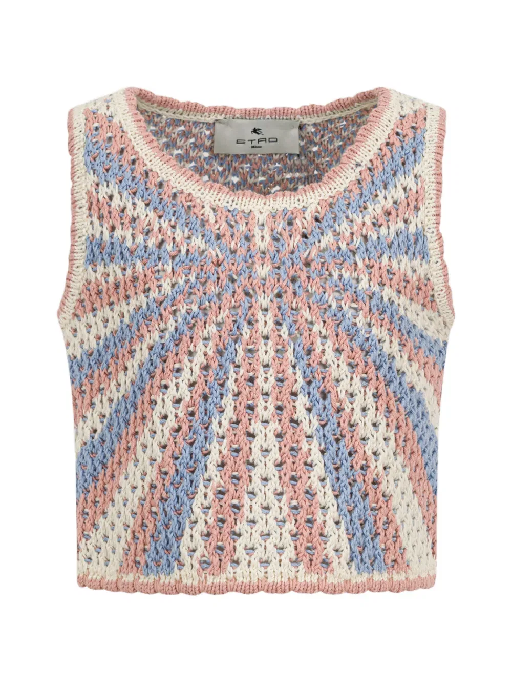 Вязаный крючком топ без рукавов Etro Kids, нейтральный