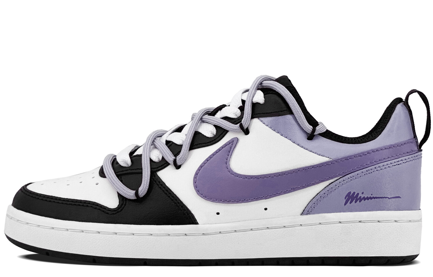 

Кроссовки Nike Court Borough Skateboarding Shoes Women's Low-top Black/purple/white, фиолетовый