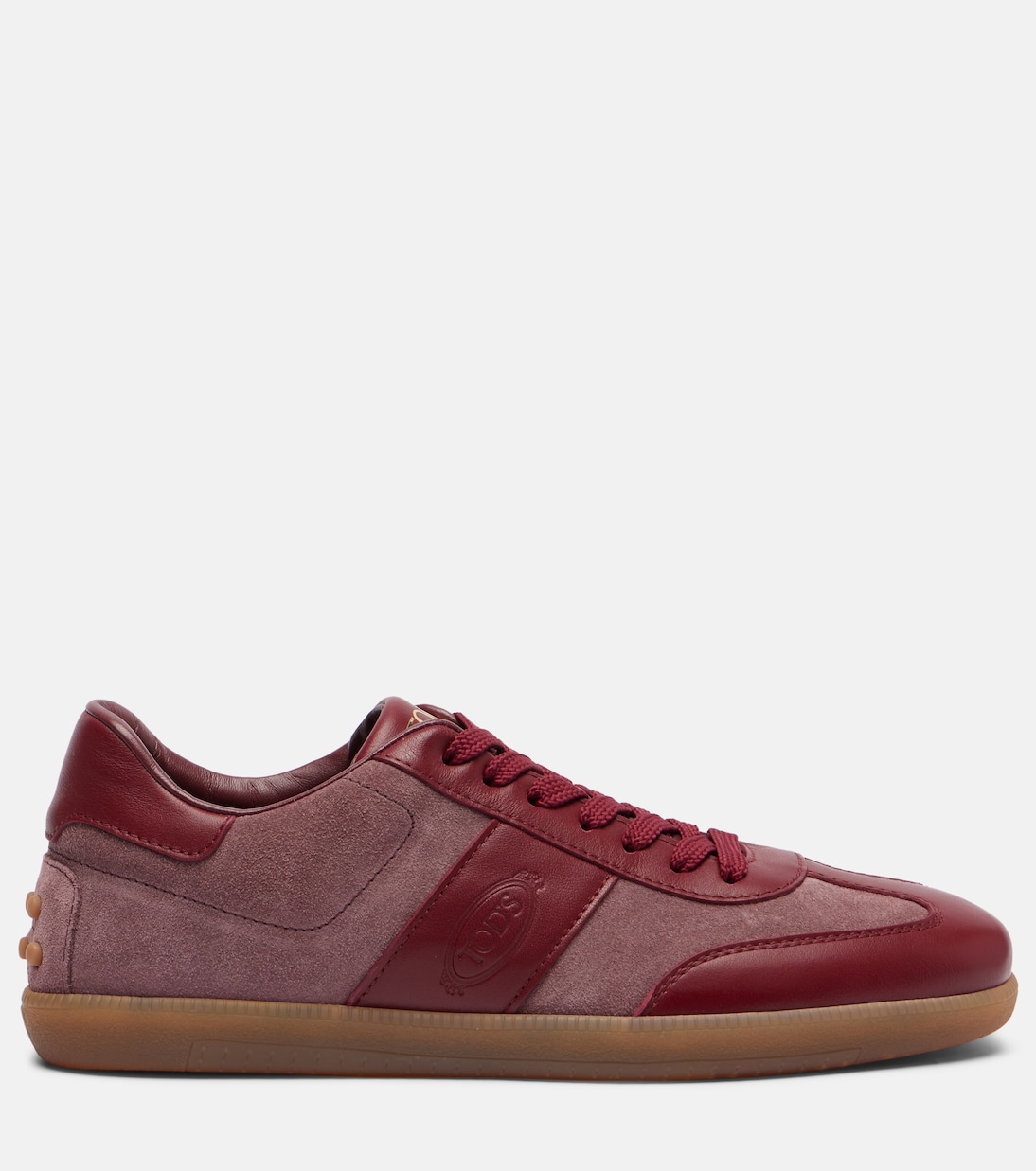 Кроссовки из кожи и замши Tabs Tod's, Rosso Sangue + Rossa Antico — фото 4