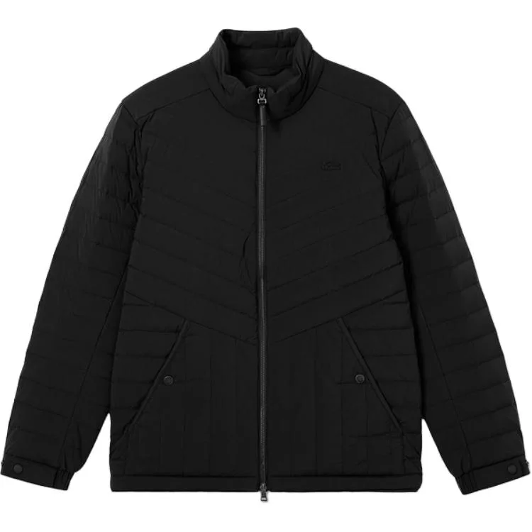 Мужская пуховая куртка со стойкой и умеренной стежкой LACOSTE, 031/черный