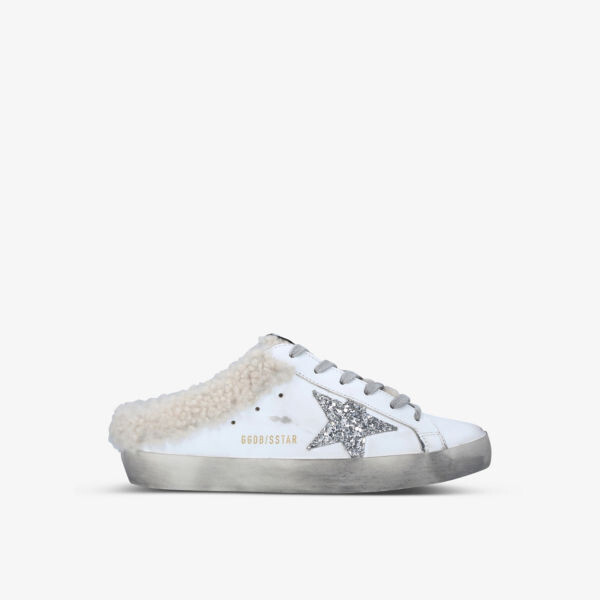 Кроссовки superstar sabot 10224 из кожи и овчины Golden Goose, белый