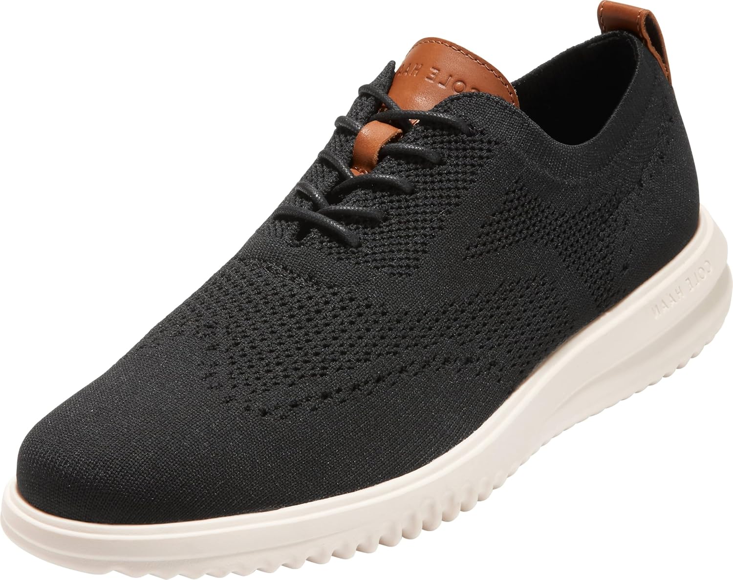 

Мужские оксфорды Cole Haan Grand Stitchlite с крыловидным носком, слоновая кость/черный