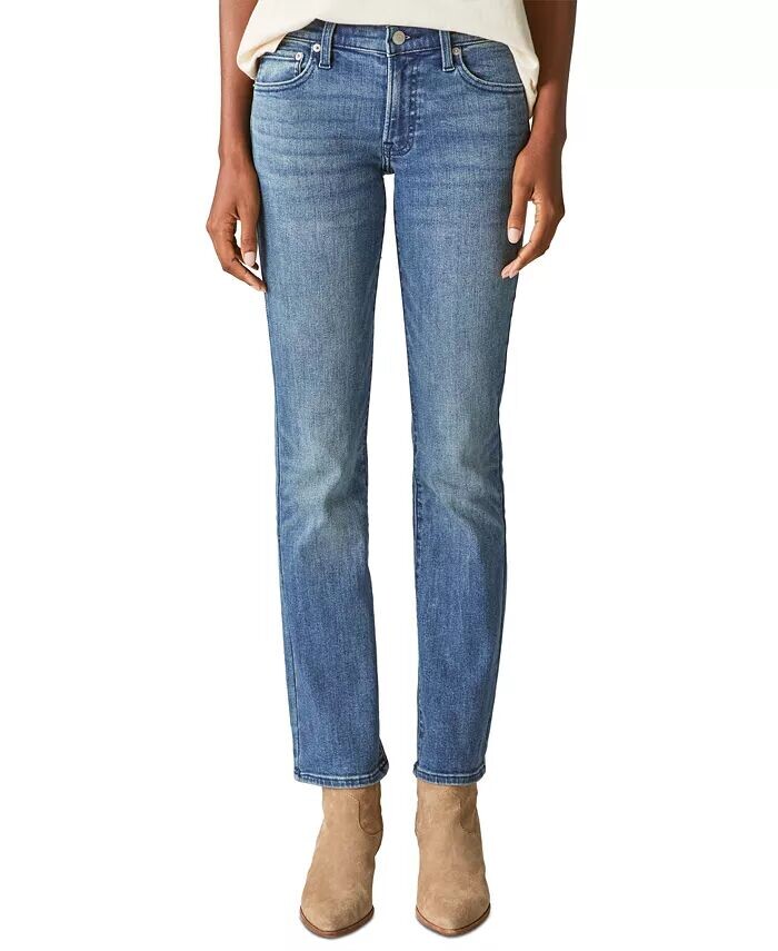 

Женские милые прямые джинсы Lucky Brand, синий
