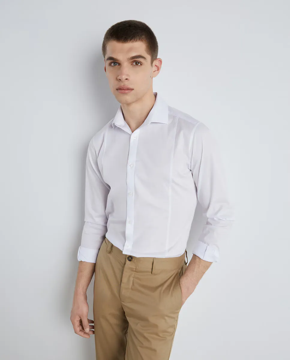 

Суперэластичная мужская рубашка с гладкой строчкой Easy Wear, белый