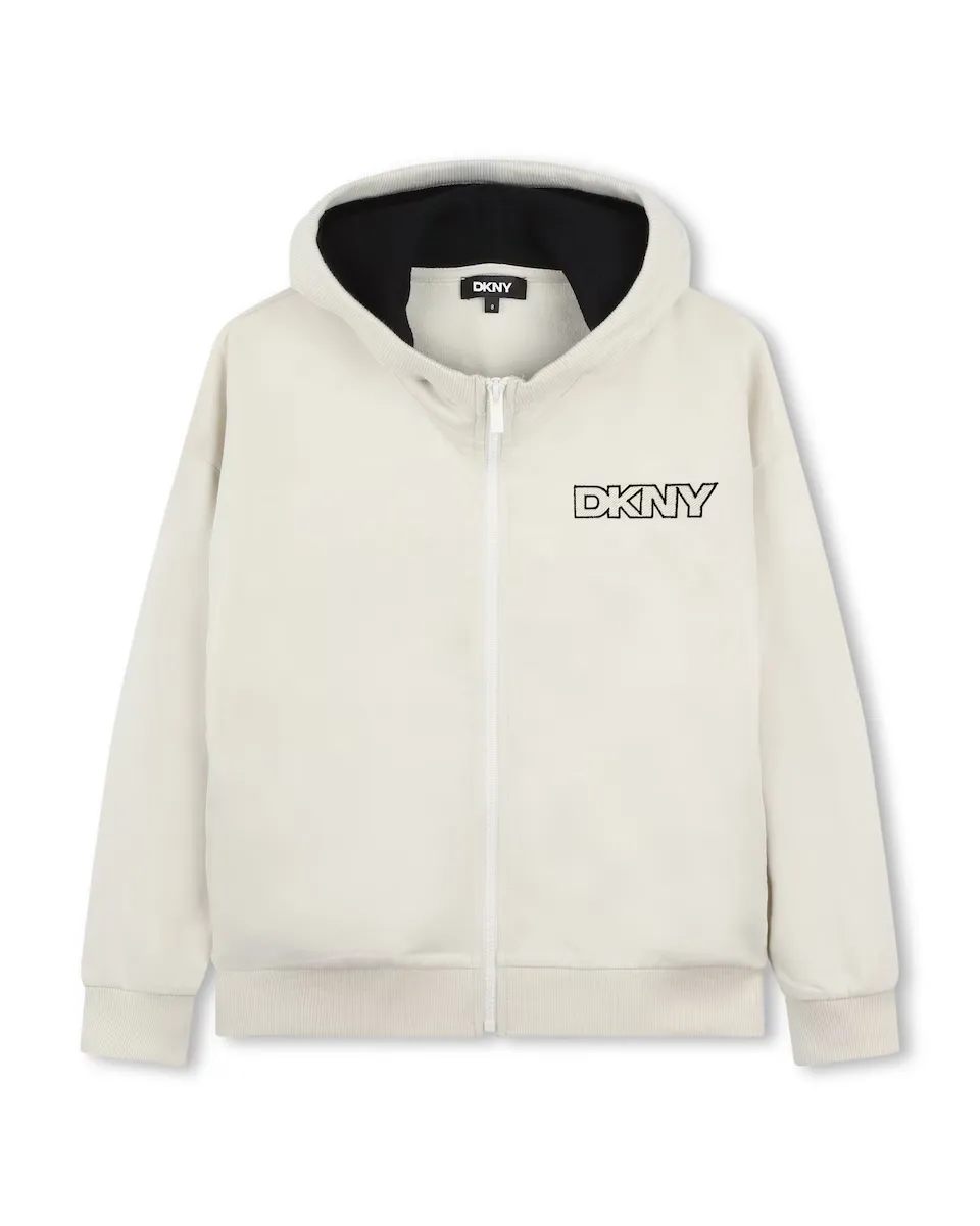 

Толстовка на молнии с капюшоном персикового цвета DKNY, цвет Crudo