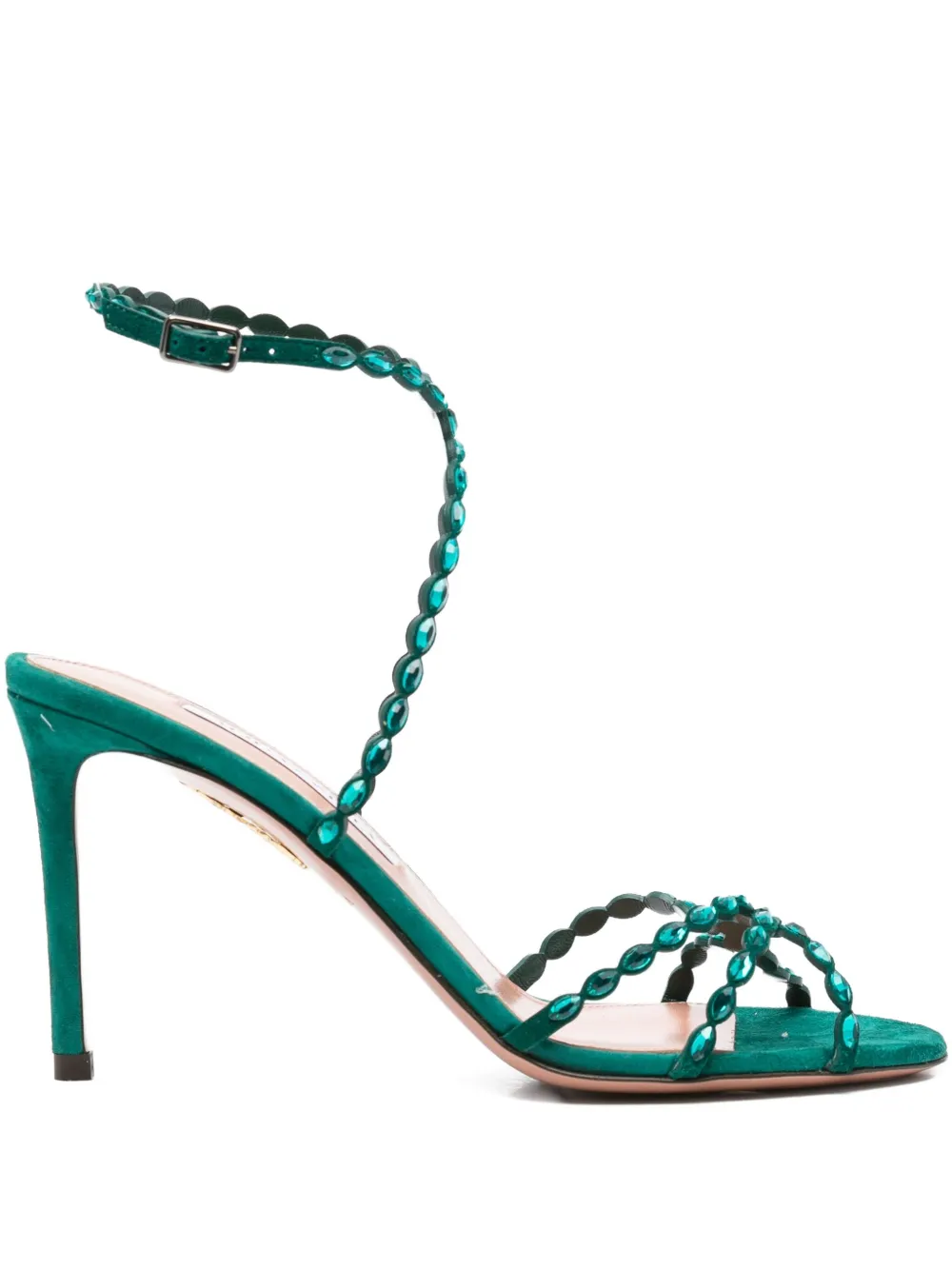 Босоножки Love Struck 90 на шпильке Aquazzura, зеленый