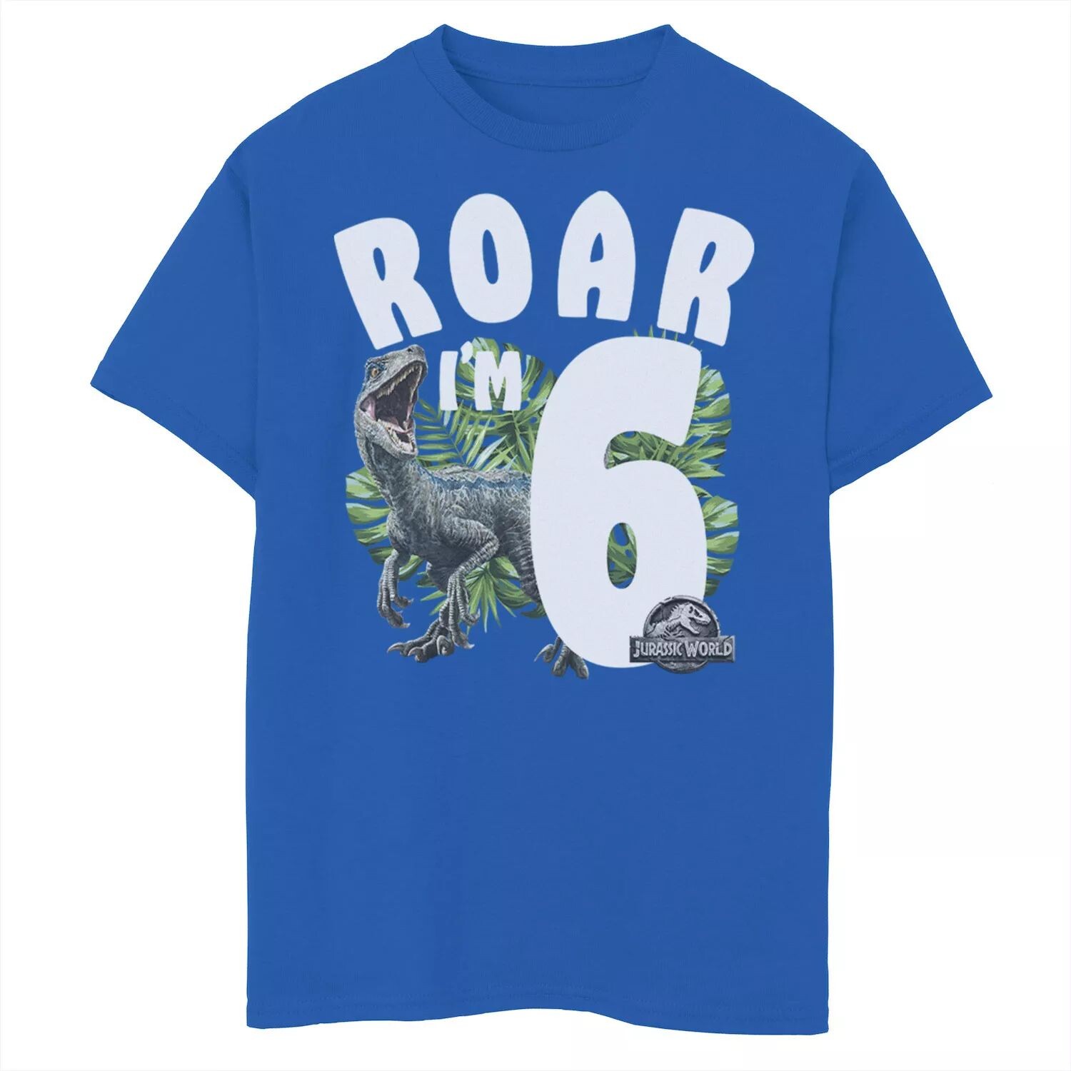 

Футболка с рисунком Raptor Roar I'm 6 для мальчиков 8–20 лет, день рождения, «Мир Юрского периода» Jurassic World