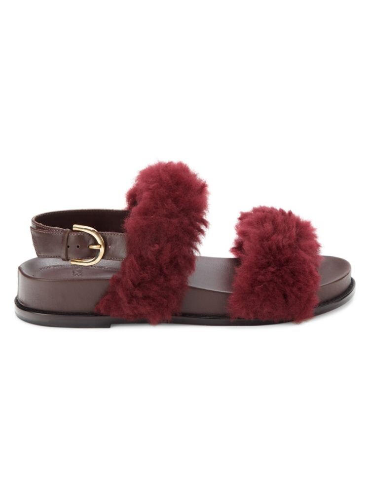 

Кожаные сандалии из овчины с ремешком на пятке Alexandre Birman, красный