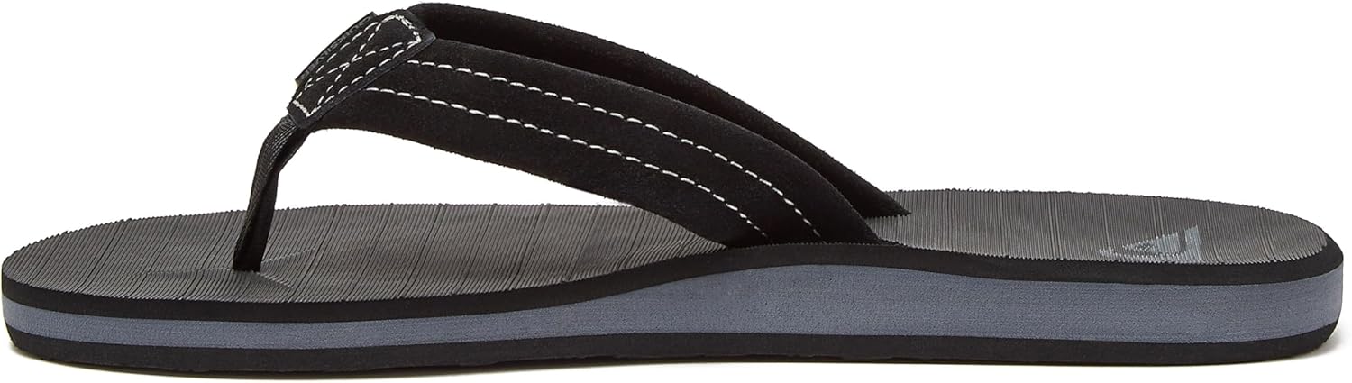Мужские вьетнамки Quiksilver Carver Suede, спортивные мужские сандалии с поддержкой свода, размеры 6-16, мужские шлепанцы-вьетнамки, черный — фото 3
