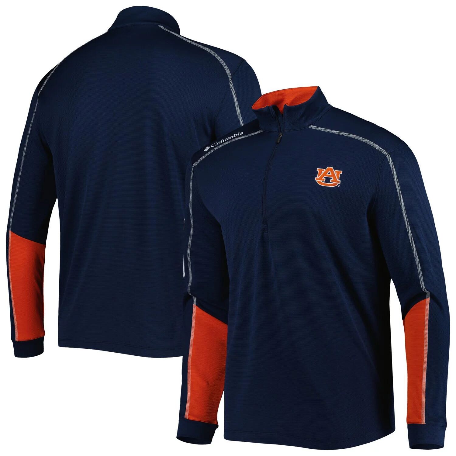 

Мужская куртка Columbia Navy Auburn Tigers Shotgun 2.0 Omni-Wick с молнией на четверть