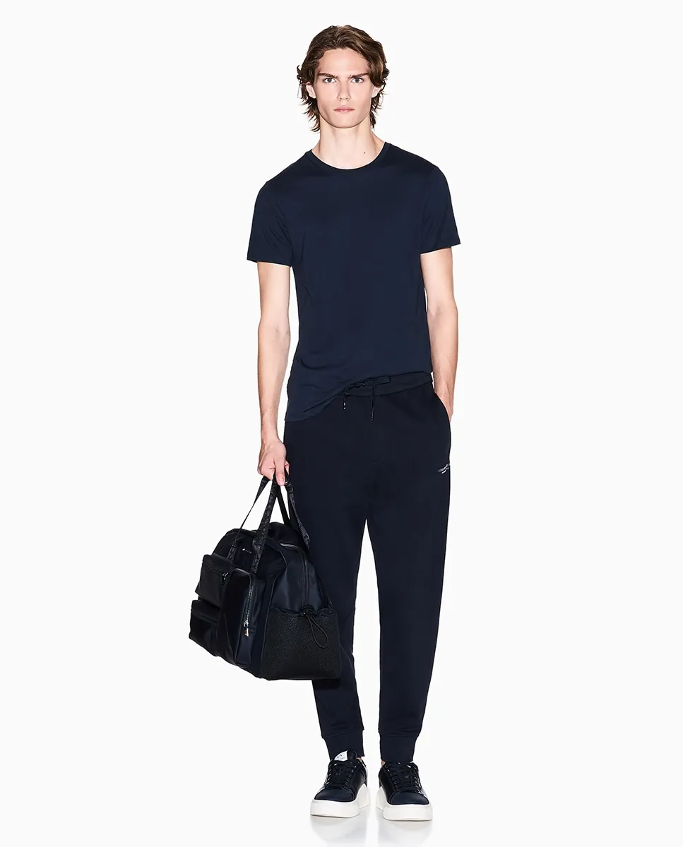 

Мужские спортивные штаны-джоггеры из хлопкового джерси с логотипом в тон Armani Exchange, темно-синий