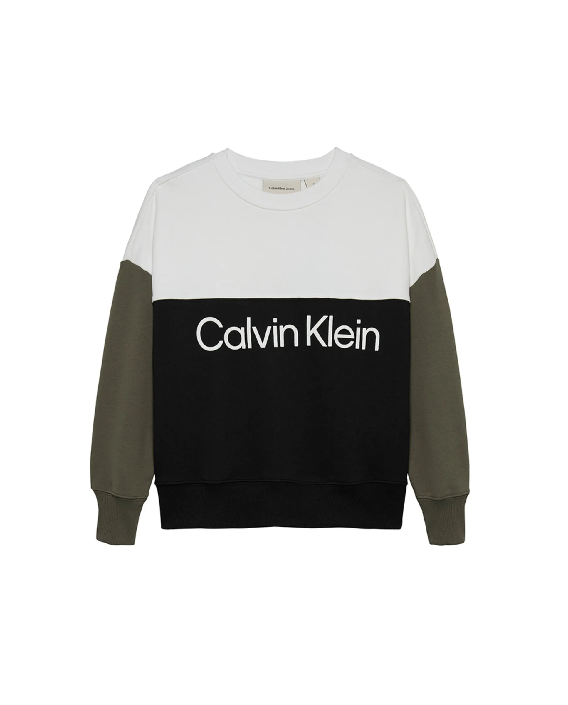 

Детское худи цветной блок с логотипом Calvin Klein, черный