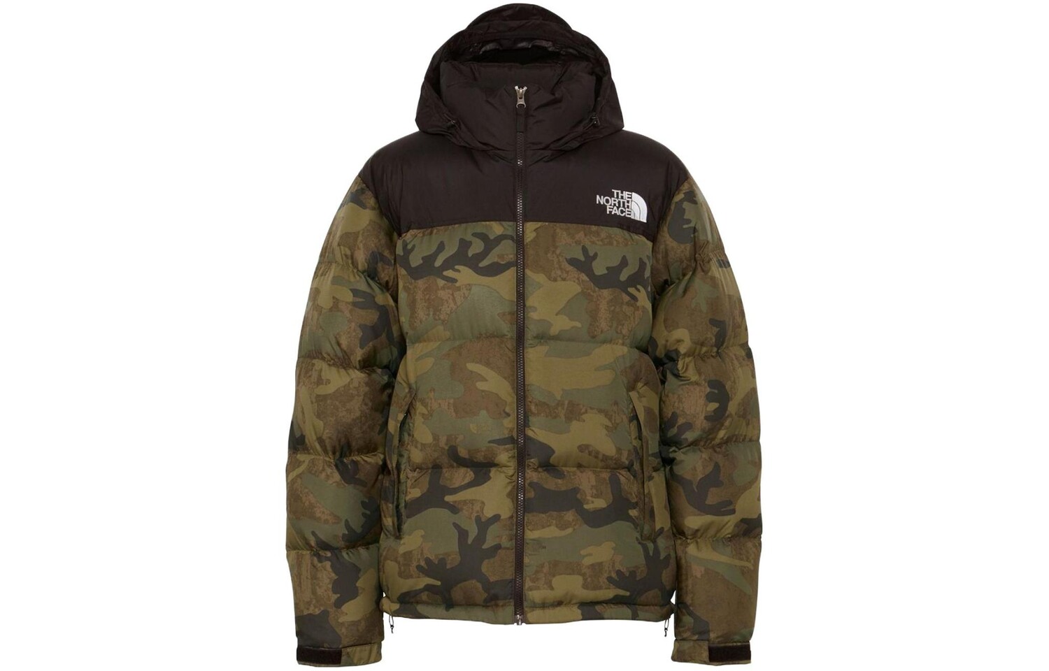 

Пуховик мужской зеленый камуфляж The North Face, зеленый