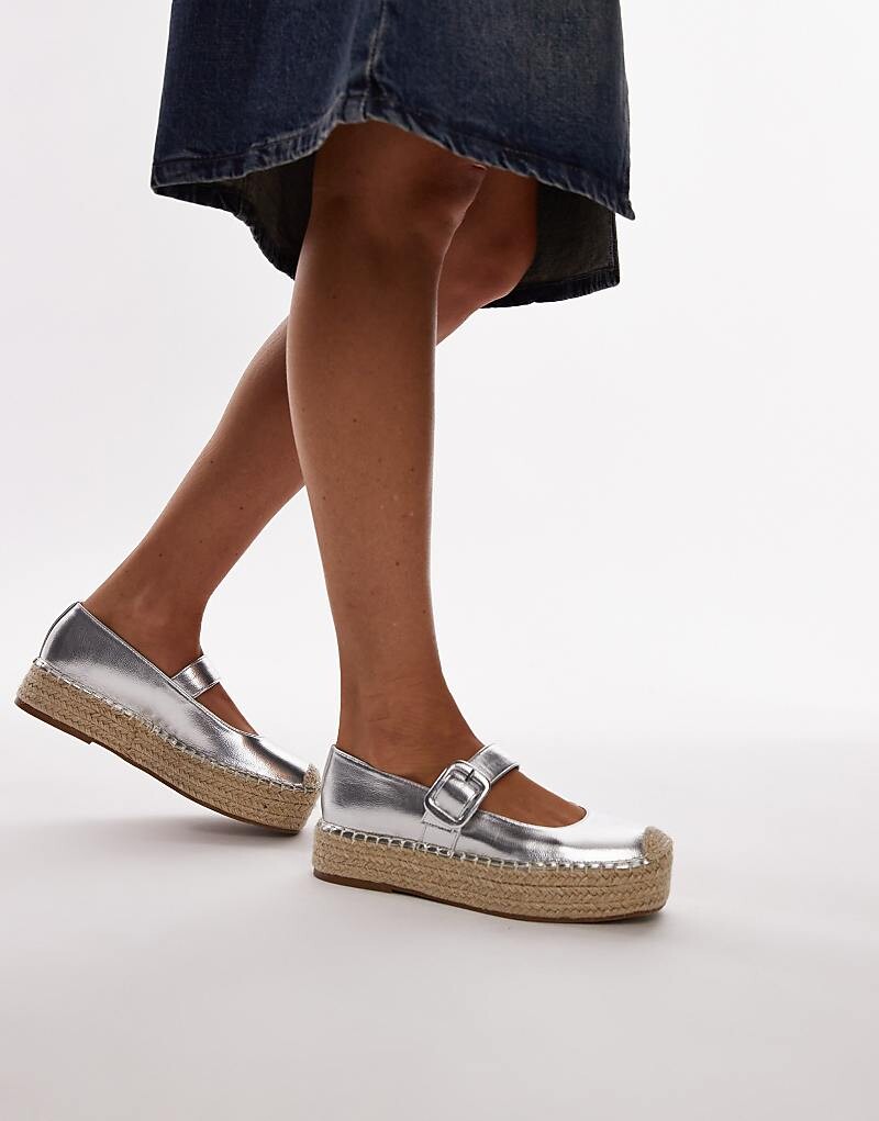 

Topshop – Cherry – Эспадрильи Mary-Jane в цвете Silber