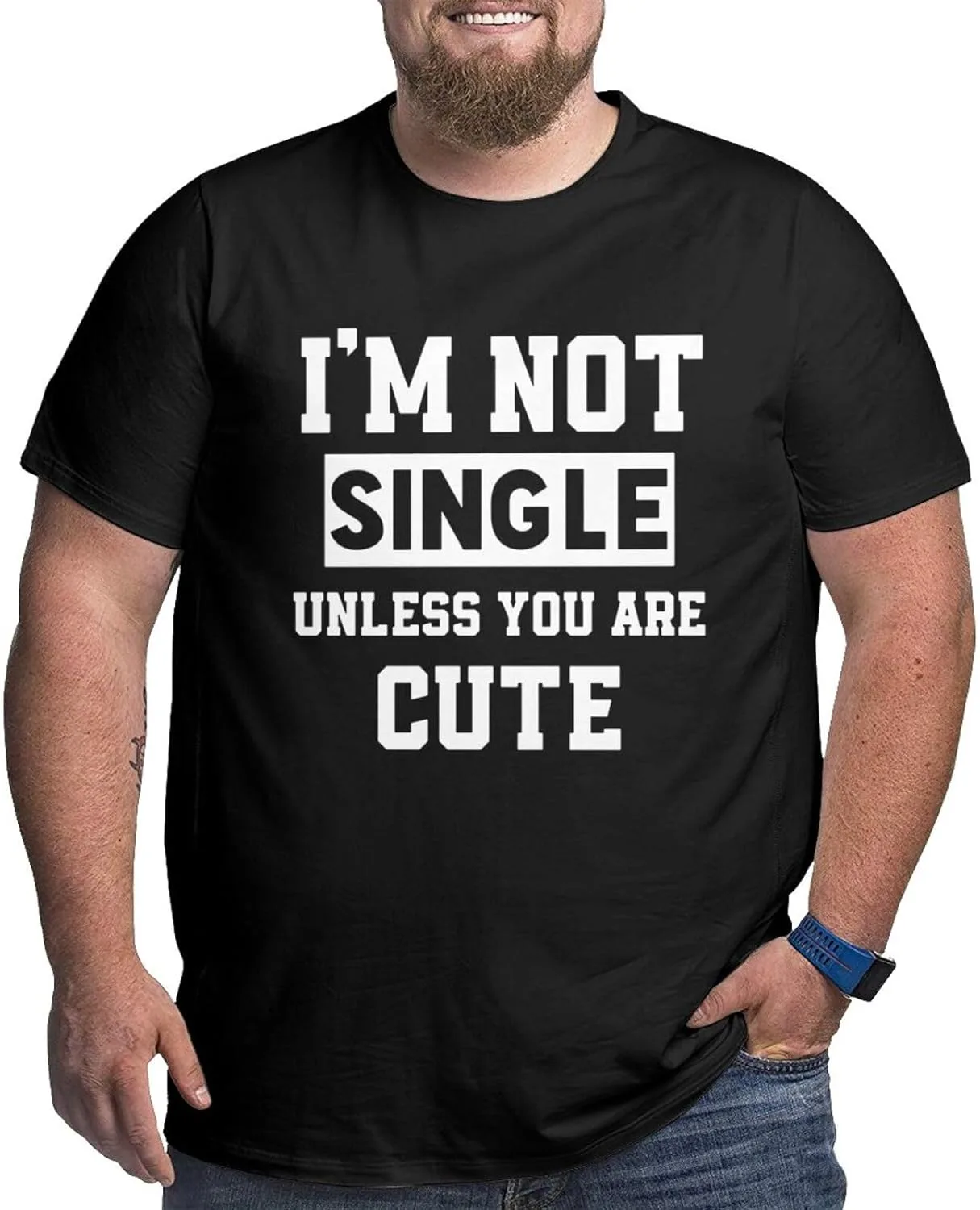 Футболка мужская I'm Not Single Unless You are Cute летняя с коротким рукавом