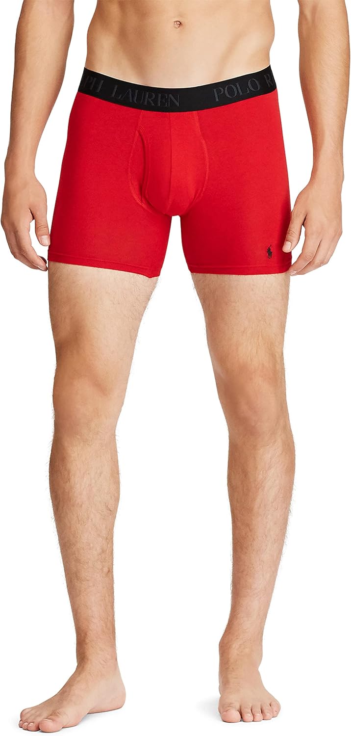 Polo Ralph Lauren Нижнее белье Мужские 4D Flex Хлопковые Модальные Боксеры 3 шт, Royal/Red/Black - 3 Pack — фото 3