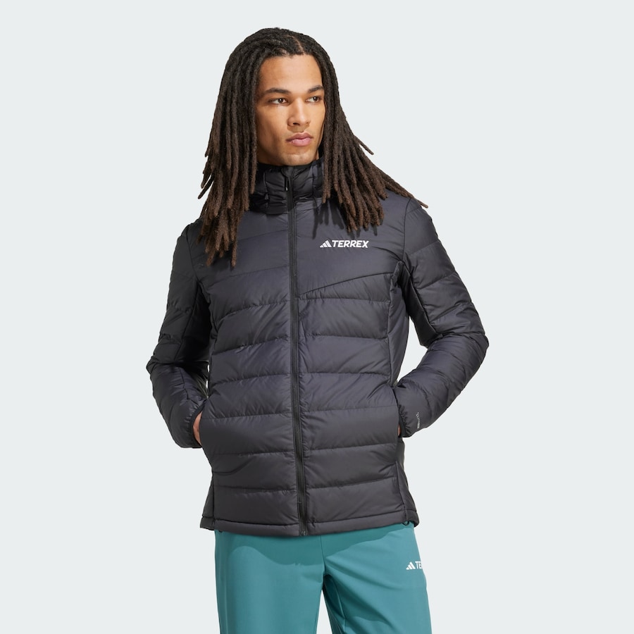 Куртка для активного отдыха ADIDAS TERREX Multi Light Down CLIMAWARM Hooded, черный — фото 2