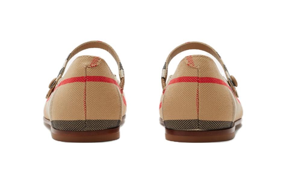 Кроссовки Burberry Kids Vintage Check Mary Jane Ballerinas, коричневый — фото 4