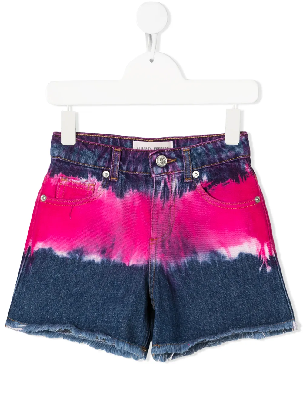 

Джинсовые шорты с принтом тай-дай Alberta Ferretti Kids, розовый