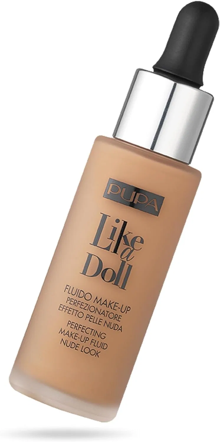 Тональный крем PUPA Milano Like A Doll Perfect Makeup Nude Look Foundation, medium beige, 28.6 г
