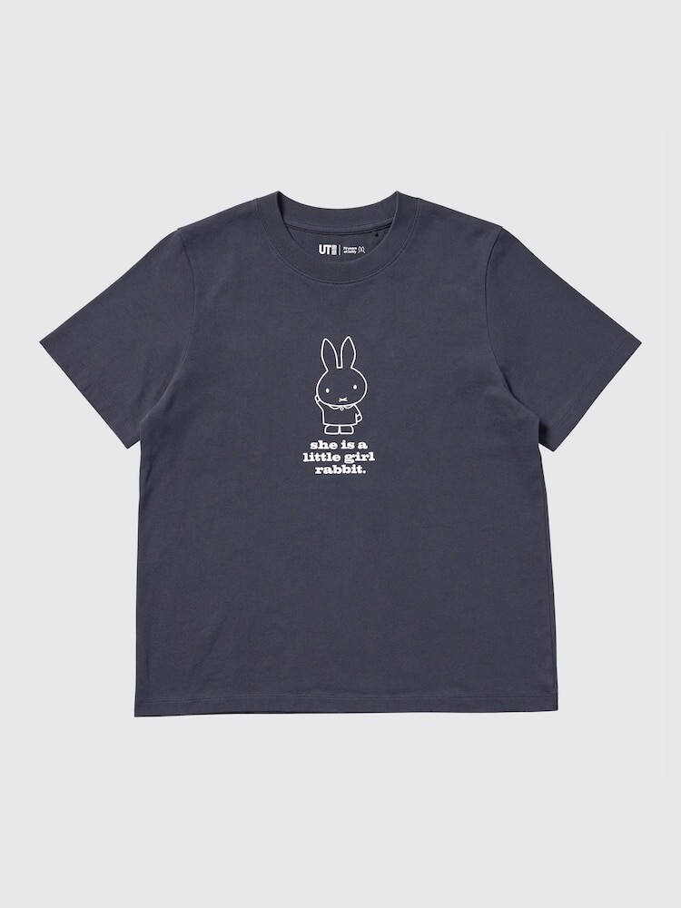 

Футболка с графическим принтом miffy ut Uniqlo, цвет 08 серый