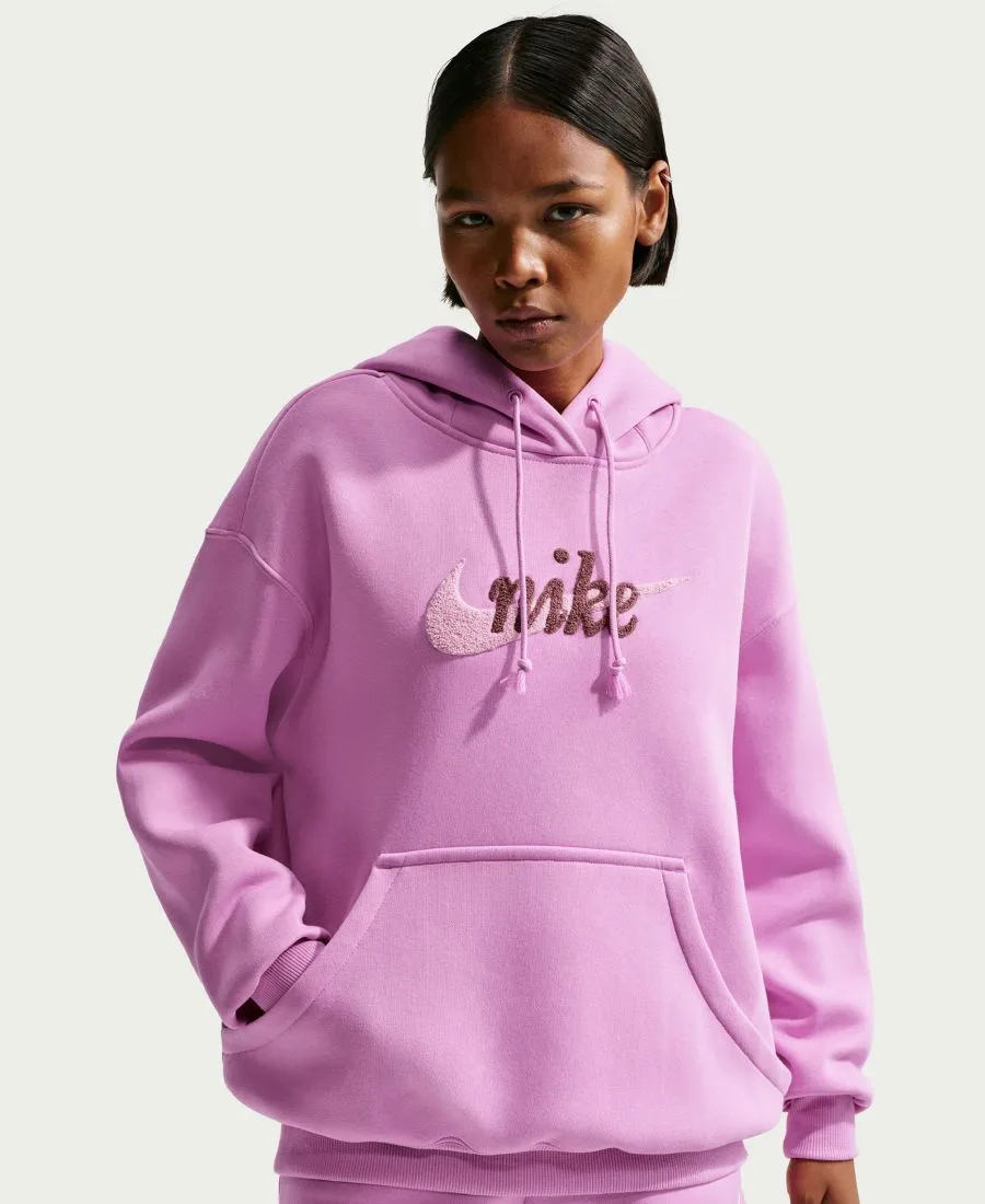 Женская спортивная толстовка Phoenix Fleece Oversized Logo Hoodie Nike, lt magenta/розовый foam — фото 2