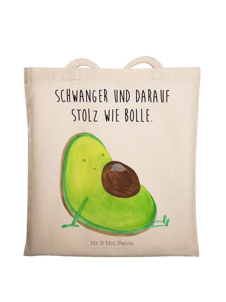 

Сумка Mr. & Mrs. Panda Tragetasche Avocado Schwangerschaft mit Spruch, кремовый