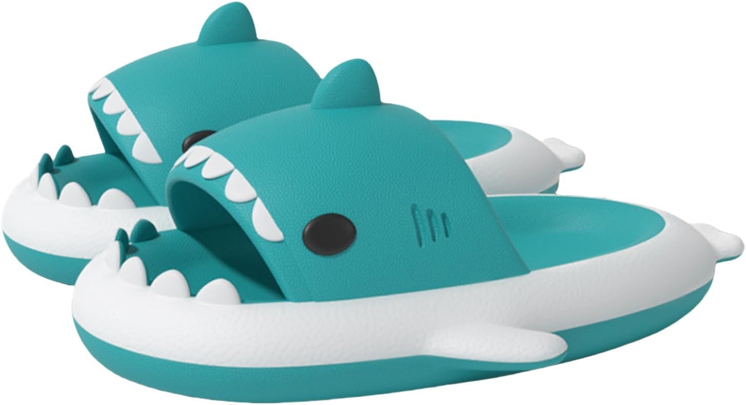 

Оригинальные шлепанцы с акулой, новые милые шлепанцы с радужной акулой для взрослых, шлепанцы с акулой с звездным градиентом, унисекс Generic, белый