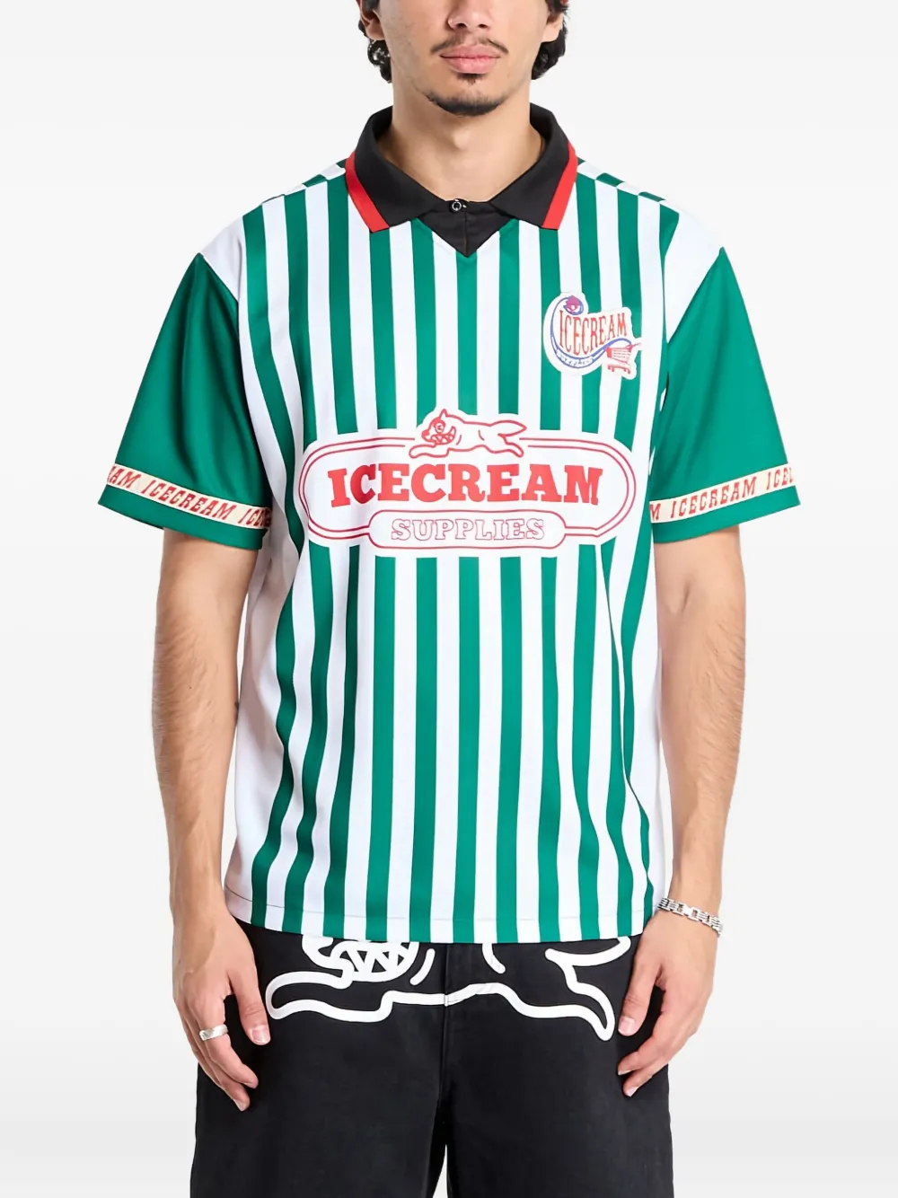 

Поло в полоску в стиле футбольной формы Billionaire Boys Club - Ice Cream, зеленый