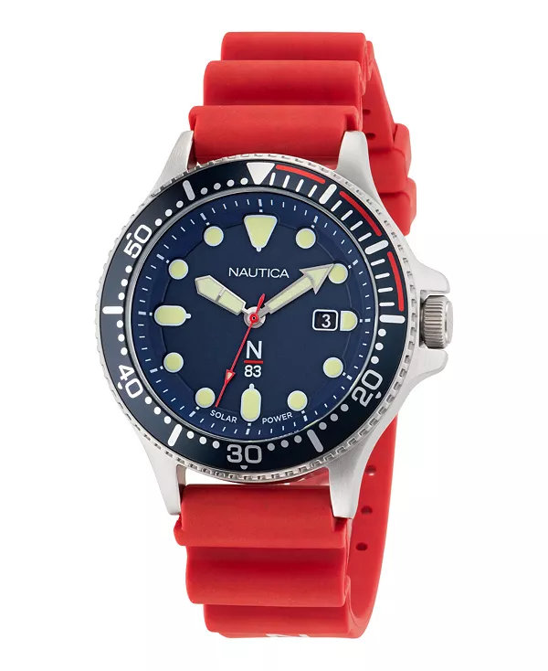 

Мужские аналоговые красные полиуретановые часы, 43 мм Nautica, red