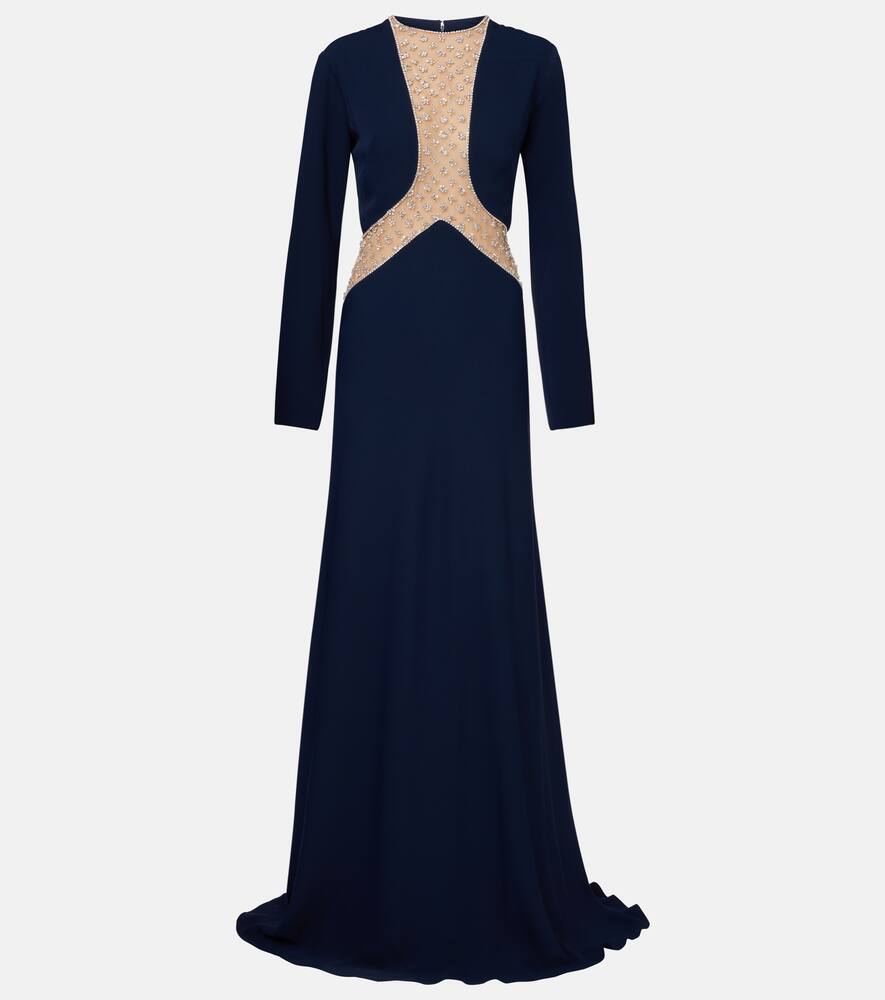 

Платье Inara из тюля с вышивкой и ажурными вставками Costarellos, Navy Blue (32)