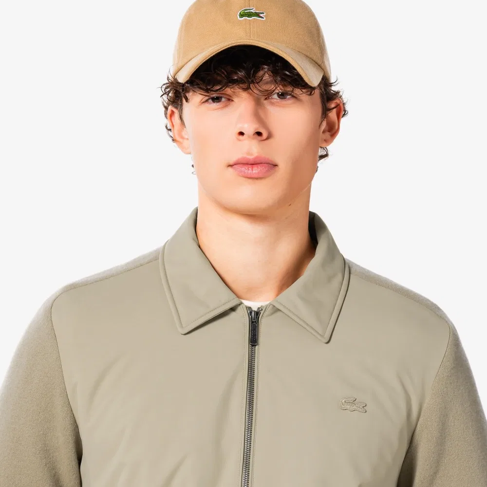 Мужская лёгкая гибридная куртка бежевая от Lacoste — фото 2