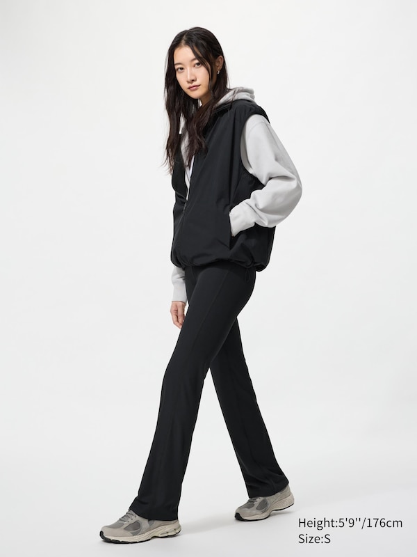 

Мягкие расклешенные леггинсы Airism в рубчик (длинные) Uniqlo, черный