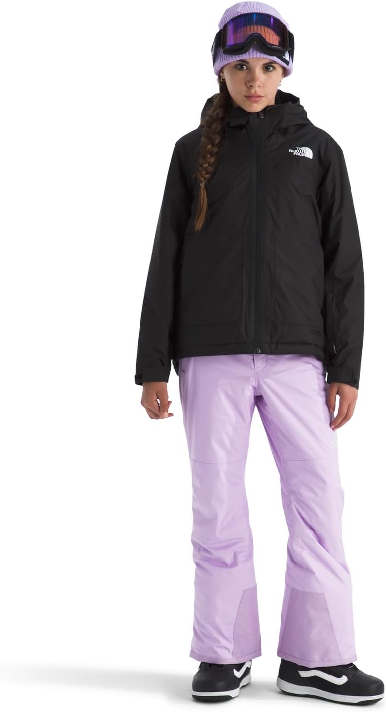 Утепленные брюки Freedom для девочек The North Face | Водонепроницаемые брюки для катания на лыжах и сноуборде, гетры до щиколотки, регулируемая талия, надежные карманы на молнии, светло-сиреневый цвет, размер X-Large — фото 4
