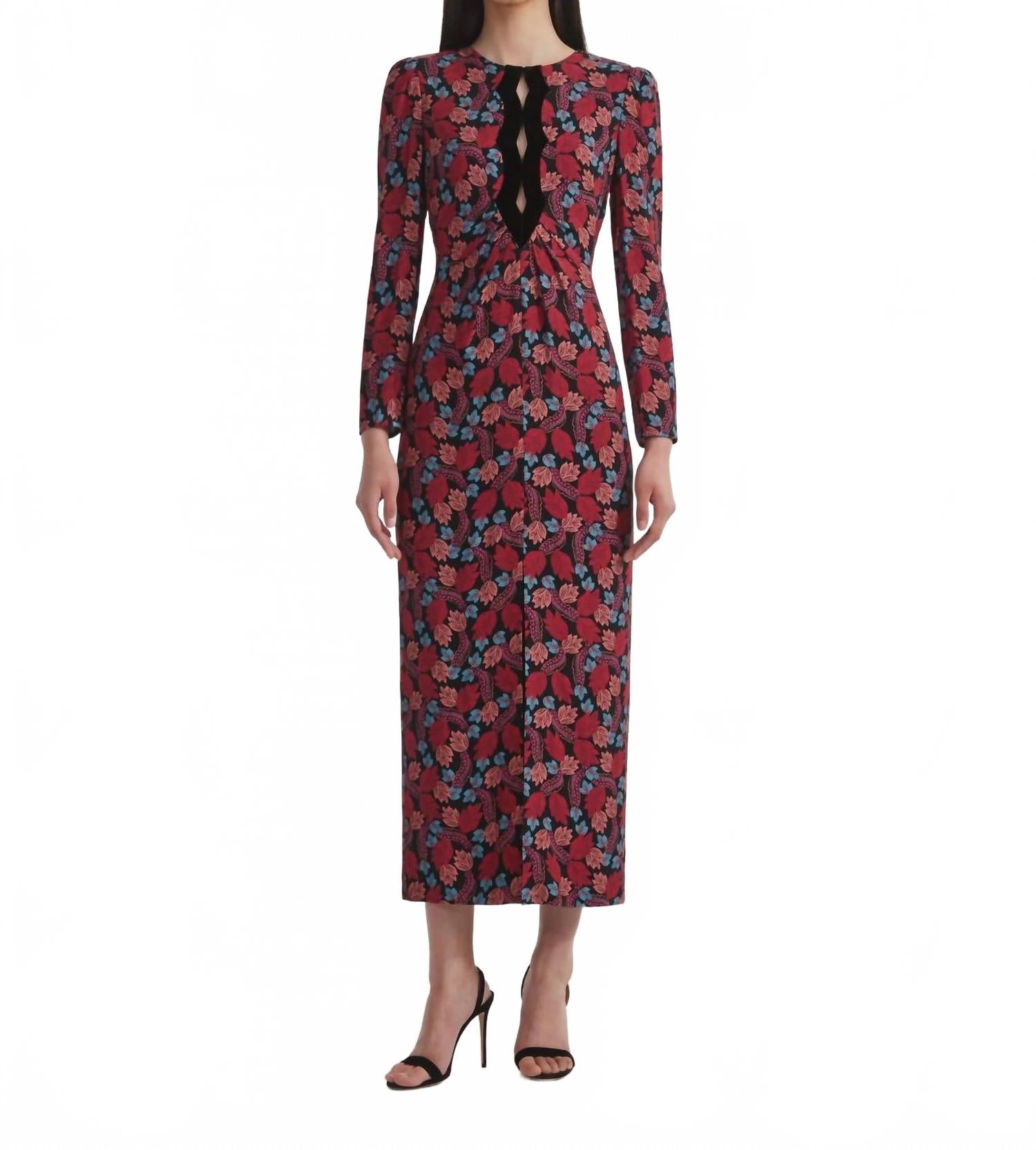 

Jinx платье миди с длинными рукавами в цвете Follium Rouge Saloni, Follium Rouge